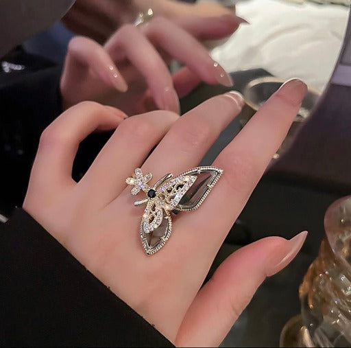 Gold butterfly ring