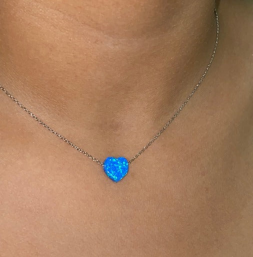 Blue heart necklace