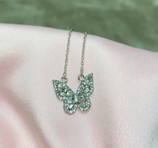 Silver butterfly necklace