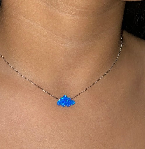 Blue cloud necklace