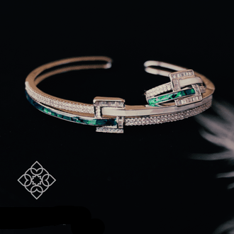 white & green Bracelet & ring