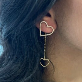 2 Heart earrings