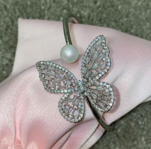 Silver butterfly bracelet